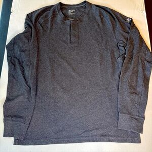 Arcteryx Mens Medium L/S Grey Henley Snap Shirt